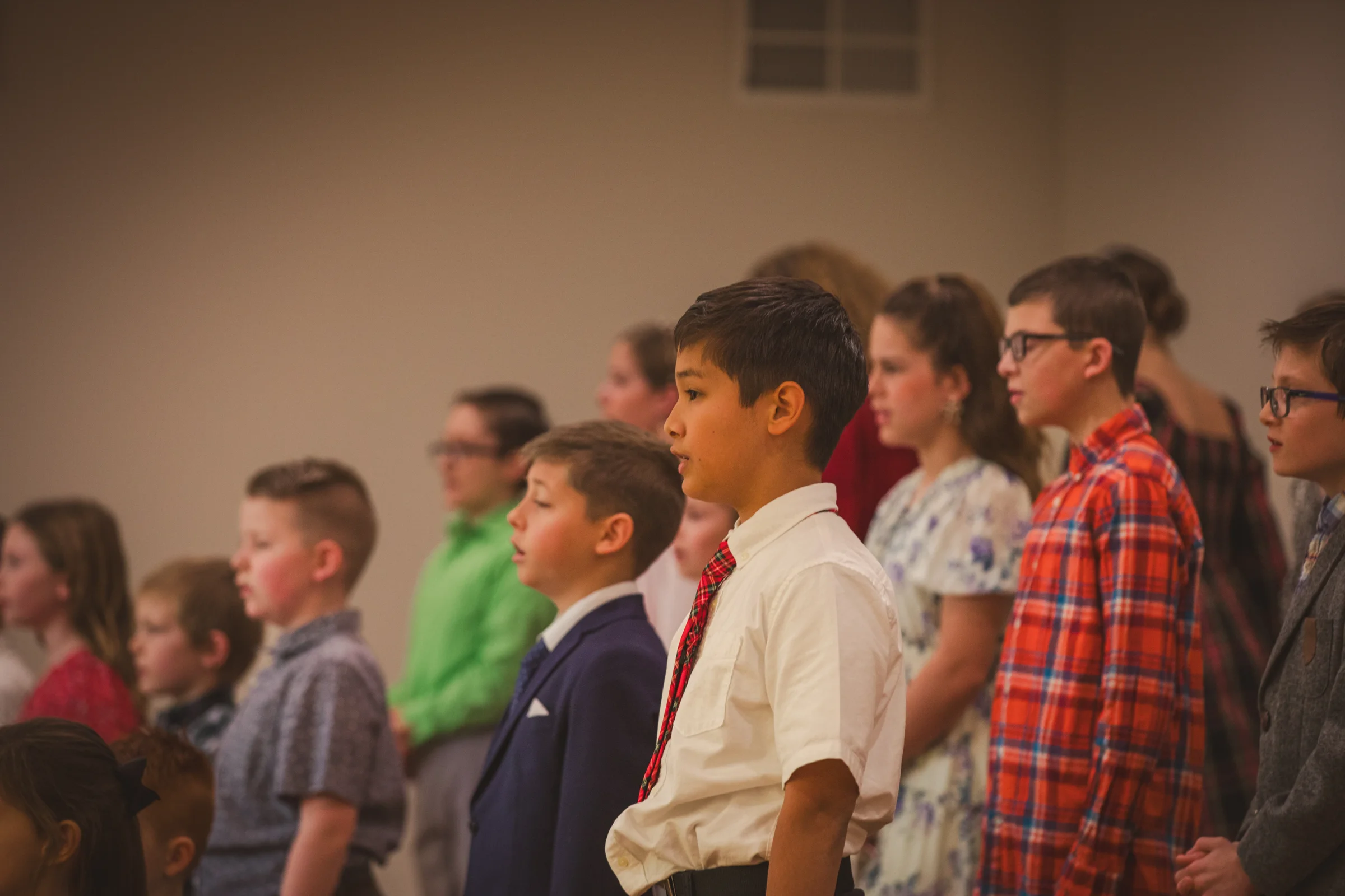 Children choir singing